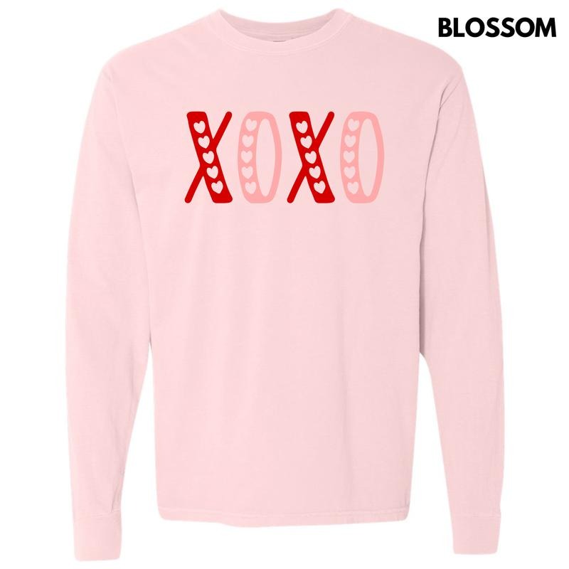 XOXO Hearts Long Sleeve Comfort Colors T-Shirt 'NLB' Hoodie, Sweatshirt | HypeDripTees.com