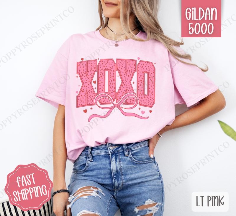XOXO Shirt Gildan, Valentine's Day Tee, Cute Women's Tshirt Plus Sizes Hoodie, Sweatshirt | HypeDripTees.com