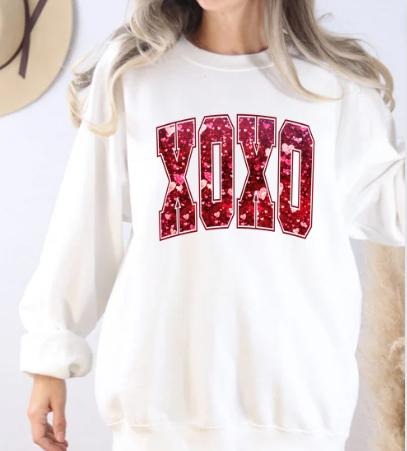 XOXO Women's Fleece Sweatshirt for Valentine's Day T-Shirts, Hoodie | HypeDripTees.com