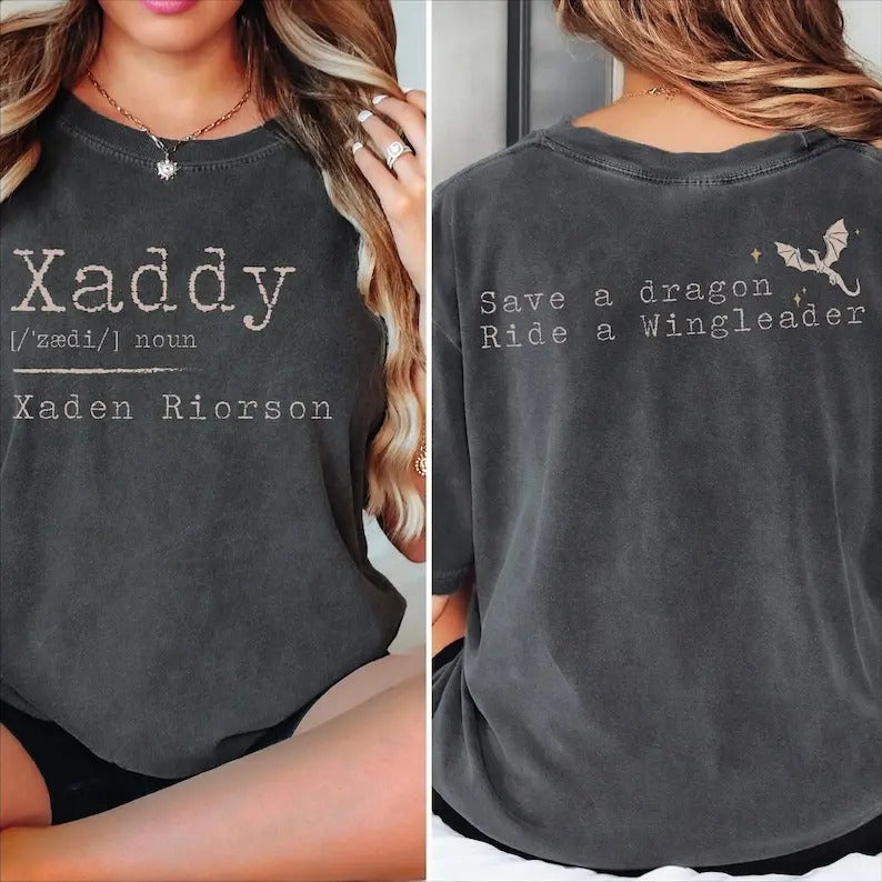 Xaddy Save A Dragon Ride A Wingleader Comfort Colors Shirt, Fantasy Bookish Tee, Dragon Riders Tshirt, Book Lover Tee...