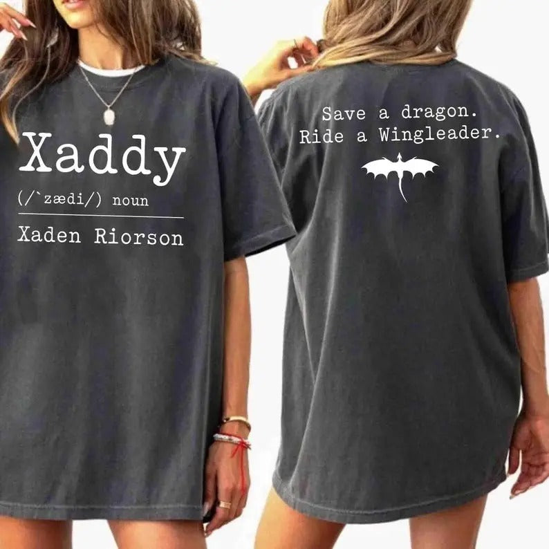 Xaddy Shirt, Xaden Riorson Shirt, Xaden Fourth Wing Shirt, Fourth Wing Merch, Fantasy Bookish Shirt, Dragon Riders Shirt,...