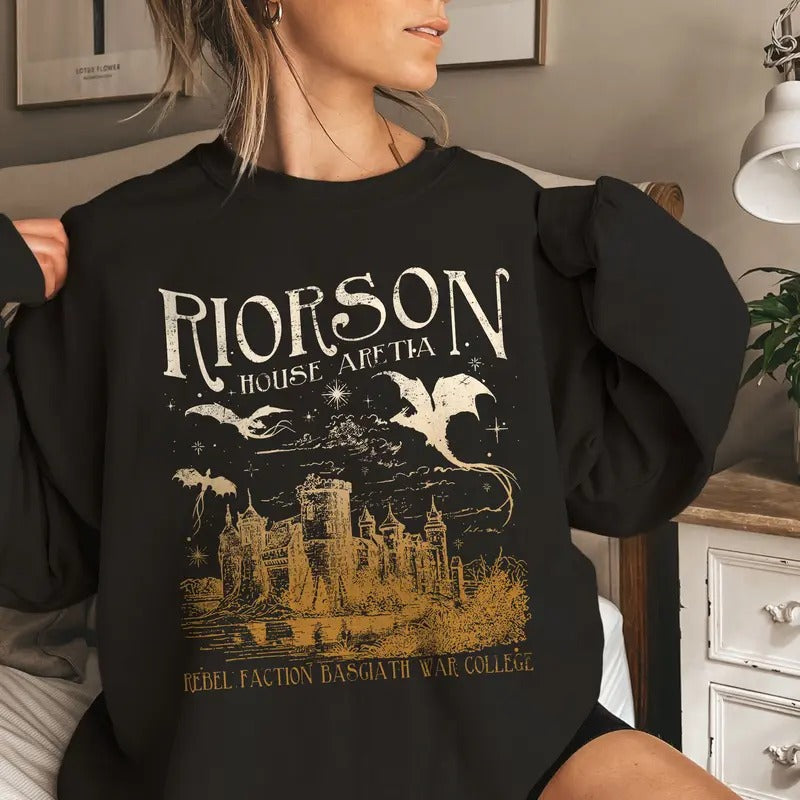 Xaden Riorson House Sweatshirt, Fourth Wing Shirt, Dragon Rider Bookish, Iron Flame Tee, Basgiath War College, Book...