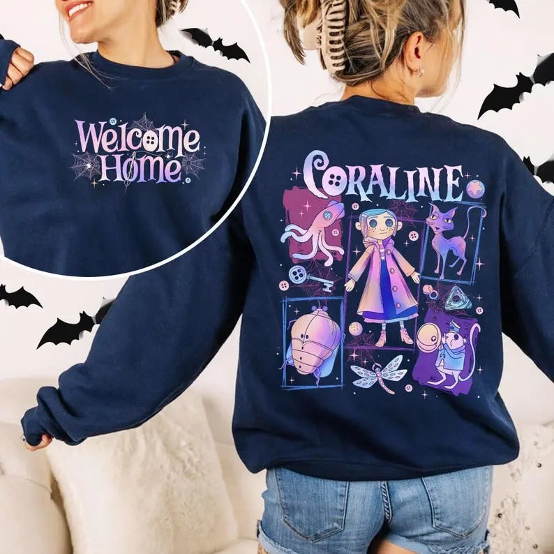 Y Coraline Inspired by Tunnel color Shirt 2 sides Shirt, Welcome Home Sweatshirt, famous horror movies tshirt, Horror...