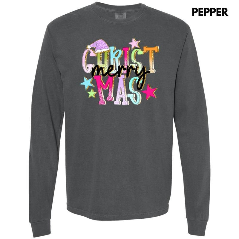 Y2K Merry Christmas Long Sleeve Comfort Colors T-Shirt 'NLB' Hoodie, Sweatshirt | HypeDripTees.com
