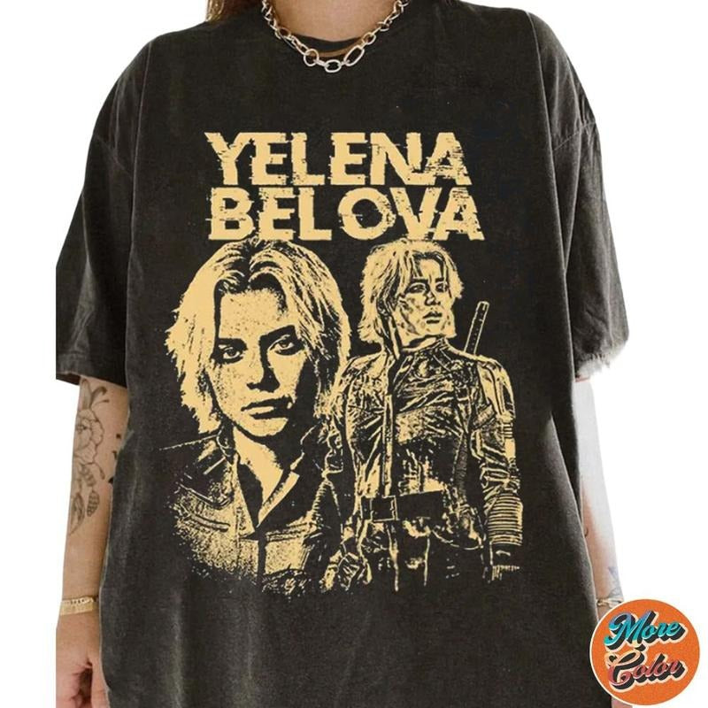 Yelena Belova Vintage Shirt, Black Widow Thunderbolts Movie Shirts, Cotton Unisex T-shirt, Crew Neck, Size S- 3XL, Menswear Top, Womenswear Top Underwear Streetwear