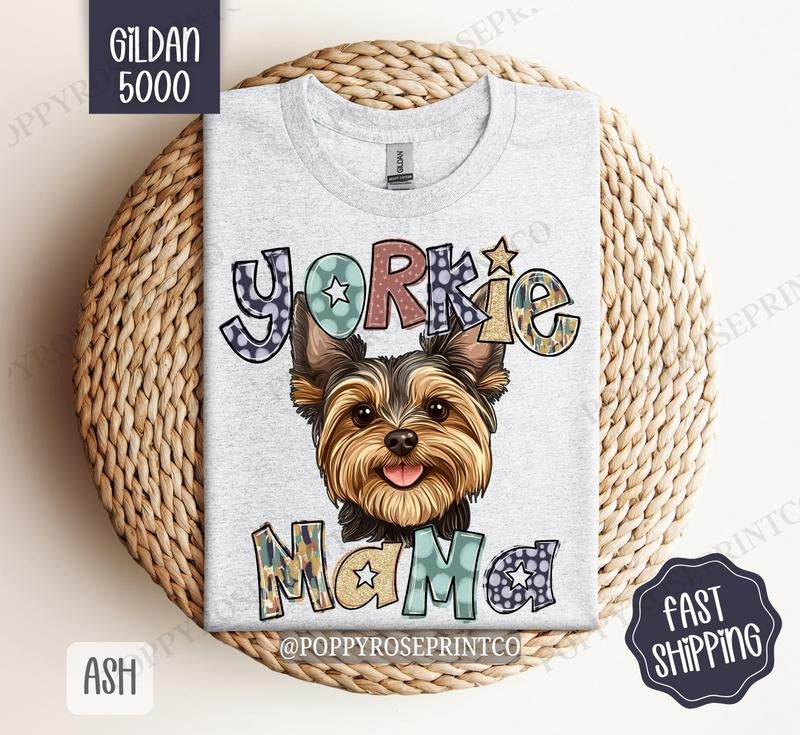 Yorkie Shirt Gildan, Dog Mom Women's Tee, Cute Women's Tshirt Plus Sizes Hoodie, Sweatshirt | HypeDripTees.com