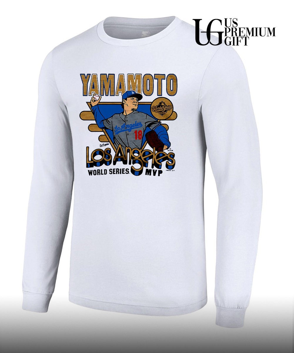 Yoshinobu Yamamoto Los Angeles Dodgers 2025 World Series MVP pitcher graphic 18 shirt