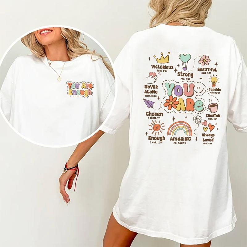 You Are Bible Shirt, Retro Christian Shirts, Jesus Tee For Women, Inspirational Graphic Printed Shirt Cotton Fabric,...