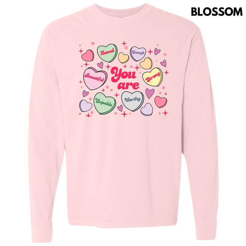 You Are Valentine Hearts Long Sleeve Comfort Colors T-Shirt 'NLB' Hoodie, Sweatshirt | HypeDripTees.com