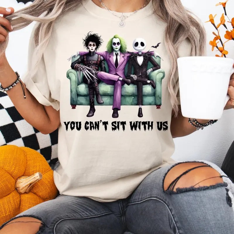 You Can't Sit With US Beetlejuice T-Shirt, Beetlejuice Halloween Sweatshirt, Halloween Outfit Hoodie | HypeDripTees.com