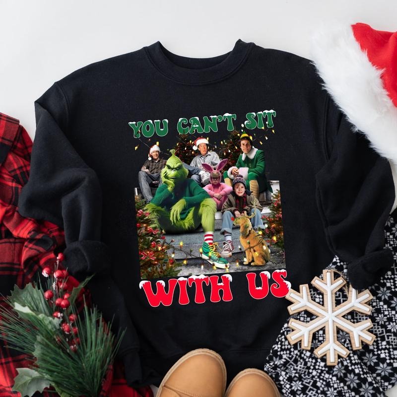 You Can't Sit With Us Shirt, Merry Christmas Shirt, Christmas Movie Shirt, Christmas Thug Life Shirt, Trendy Xmas Shirt...