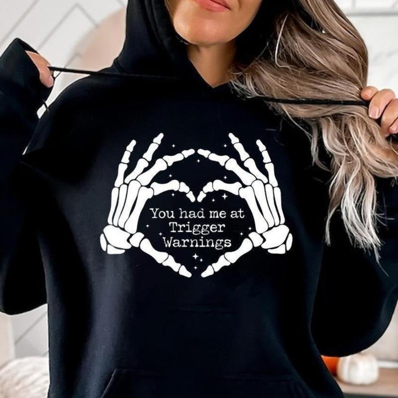 You Had Me At Trigger Warnings Hoodie, Bookish Dark Romance Reader Pullover, Unisex Sweatshirt for Book Club T-Shirts