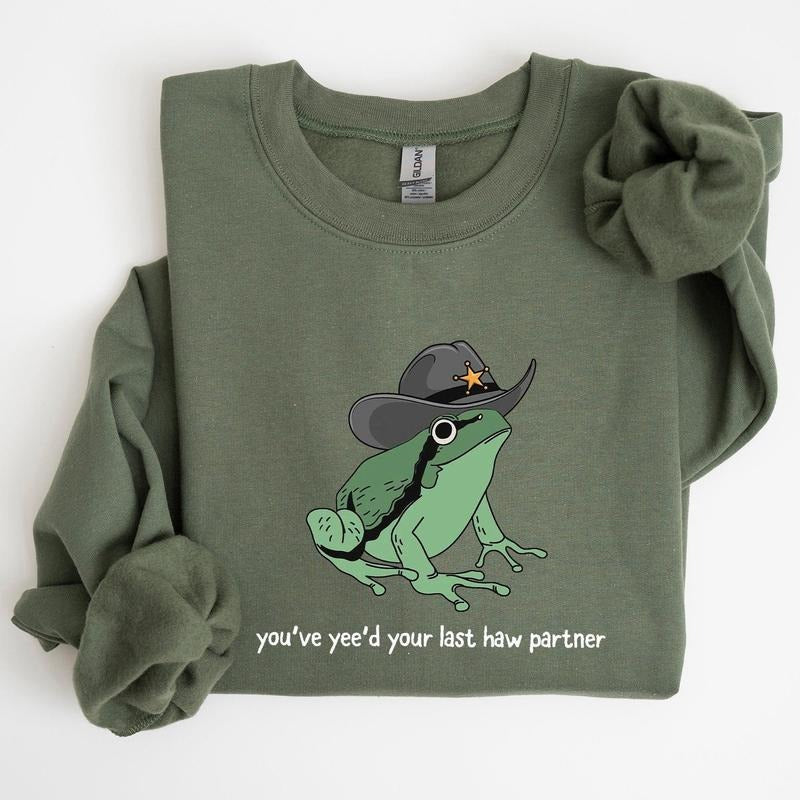 You Just Yee'd Your Last Haw Sweatshirt, Sheriff Frog Sweatshirt Casual Comfort Womenswear Comfortable&Graphic T-Shirts,...