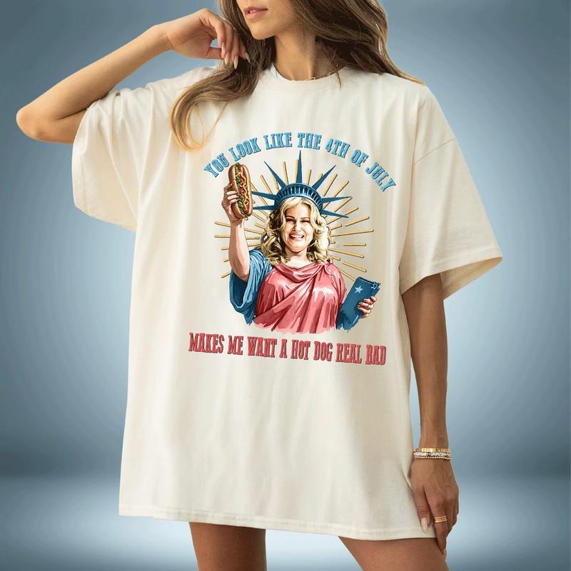 You Look Like The 4th Of July Makes Me Want A Hot Dog Real Bad  Shirt, Funny 4th Of July Gift Shirt Hoodie...