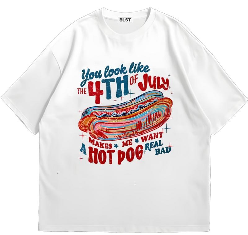 You Look Like the 4th of July America Hot dog T-Shirt Unique T-Shirt Gift for Her Hoodie, Sweatshirt | HypeDripTees.com