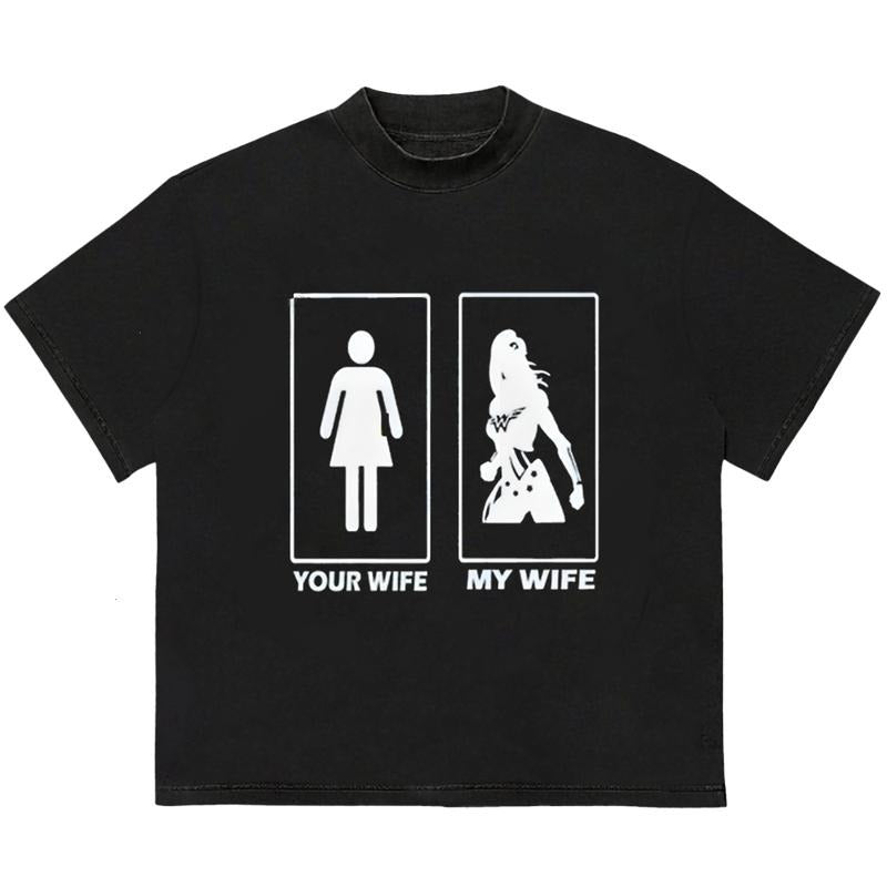 Your Wife My Wife Wonder Woman T-Shirt Unisex Graphic Design Retro Vibes Hoodie, Sweatshirt | HypeDripTees.com