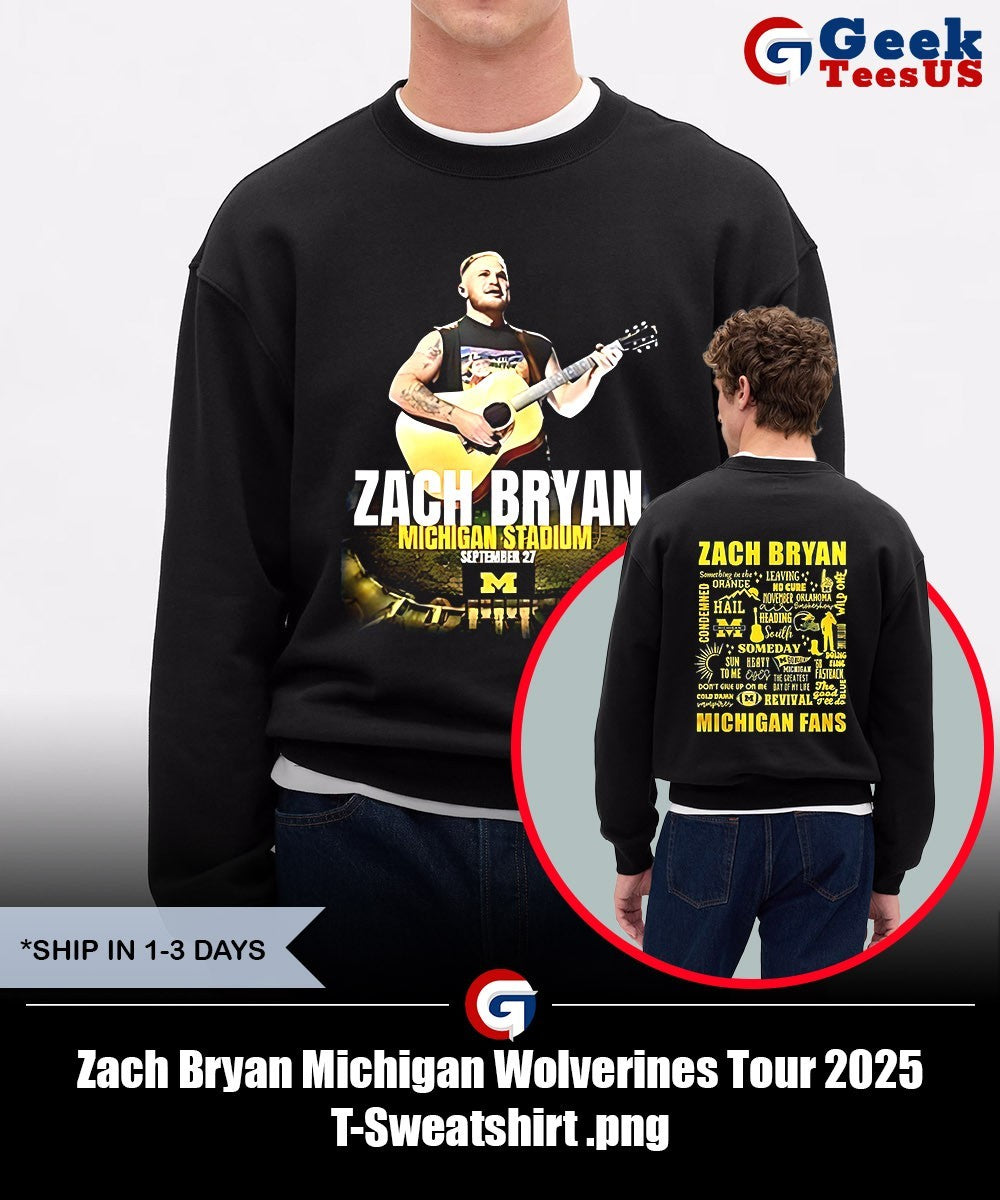Zach Bryan Michigan Wolverines Tour 2025 T-shirt