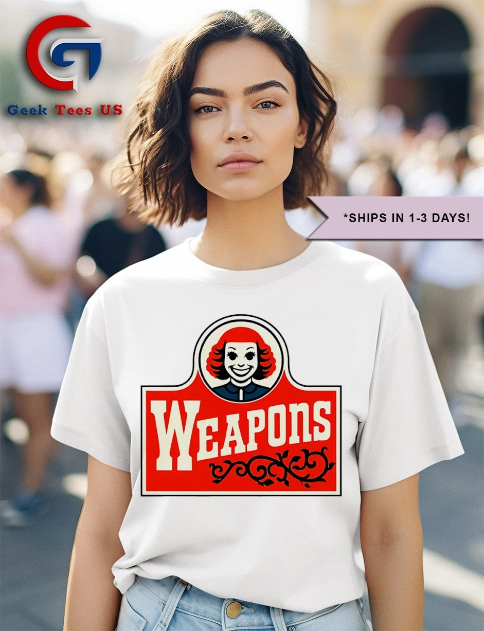 Zach Cregger wearing Weapons Wendy’s shirt