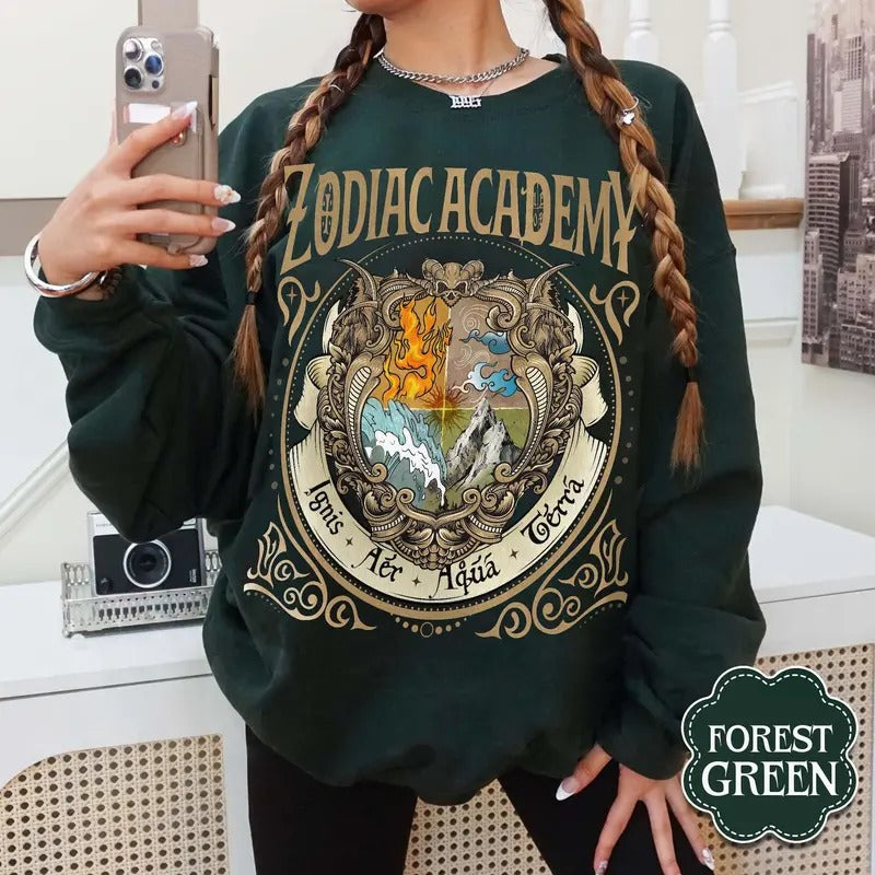 Zodiac Academy Sweatshirt Shirt, Celestial Heirs Band Shirt, Terra Aer, Ignis and Aqua,Professor Lance Orion, Almighty...