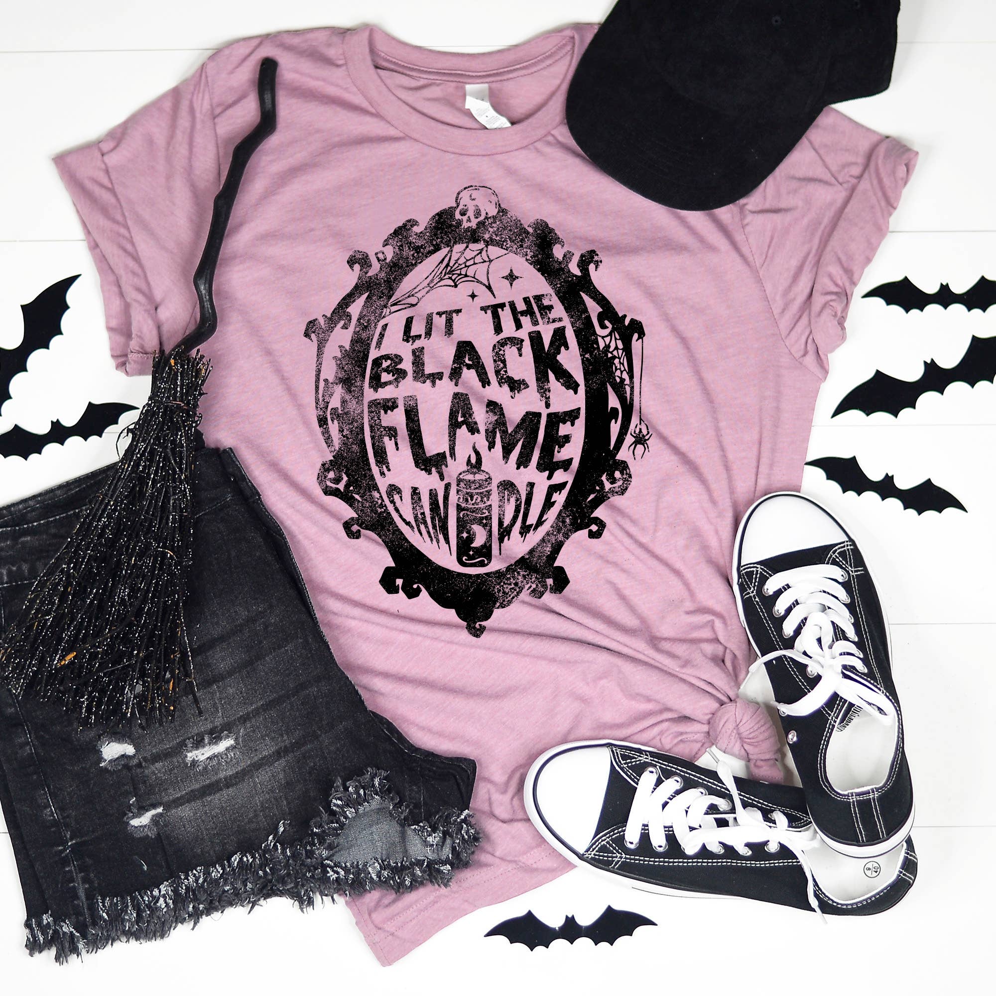 I Lit the Black Flame Candle Funny Halloween Shirt