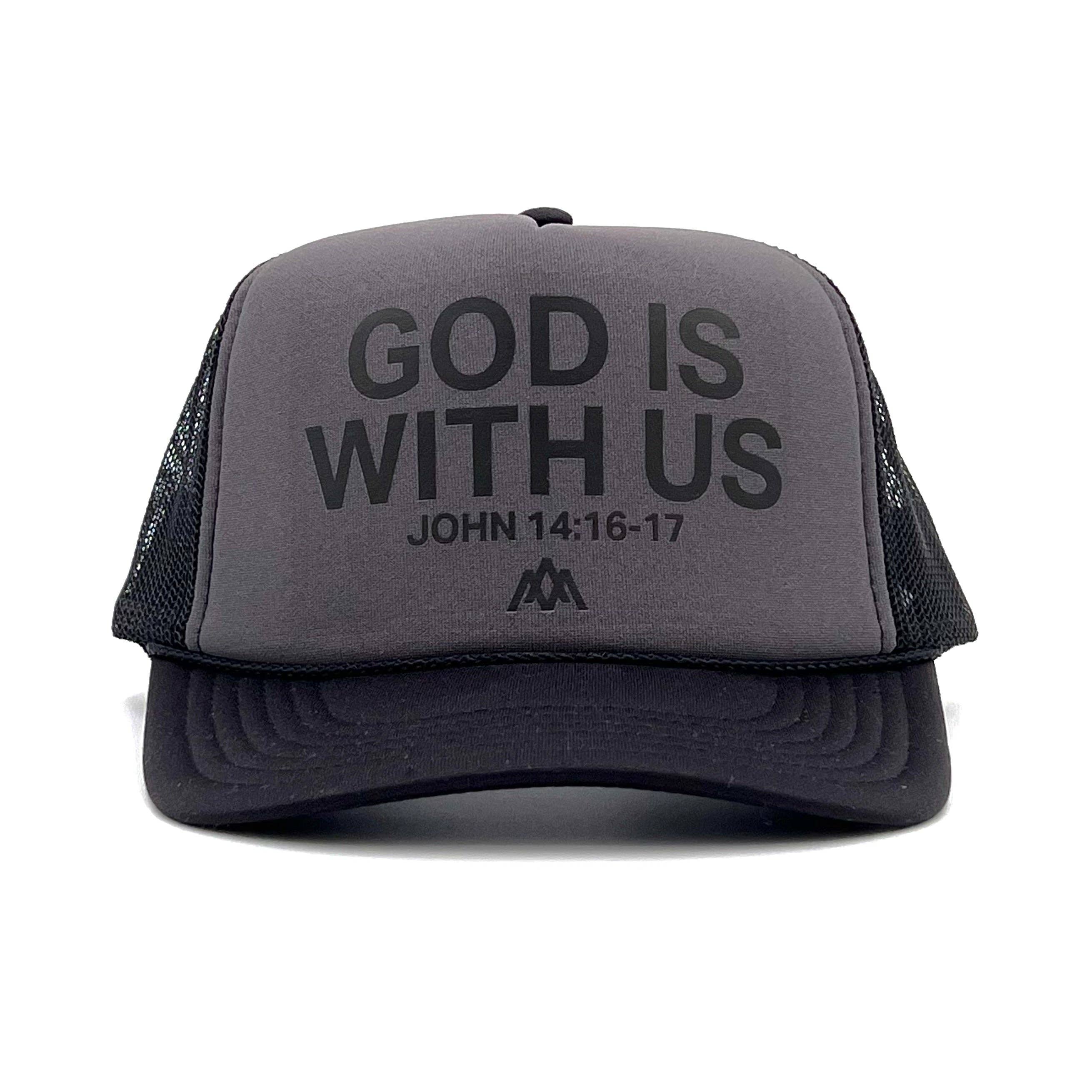 God Is with Us Foam Trucker - Charcoal
