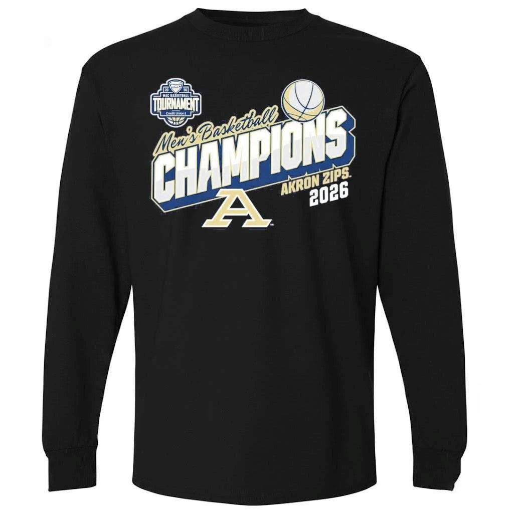 Akron Zips MAC Mens Basketball Tournament Champions 2026 Navy Shirt