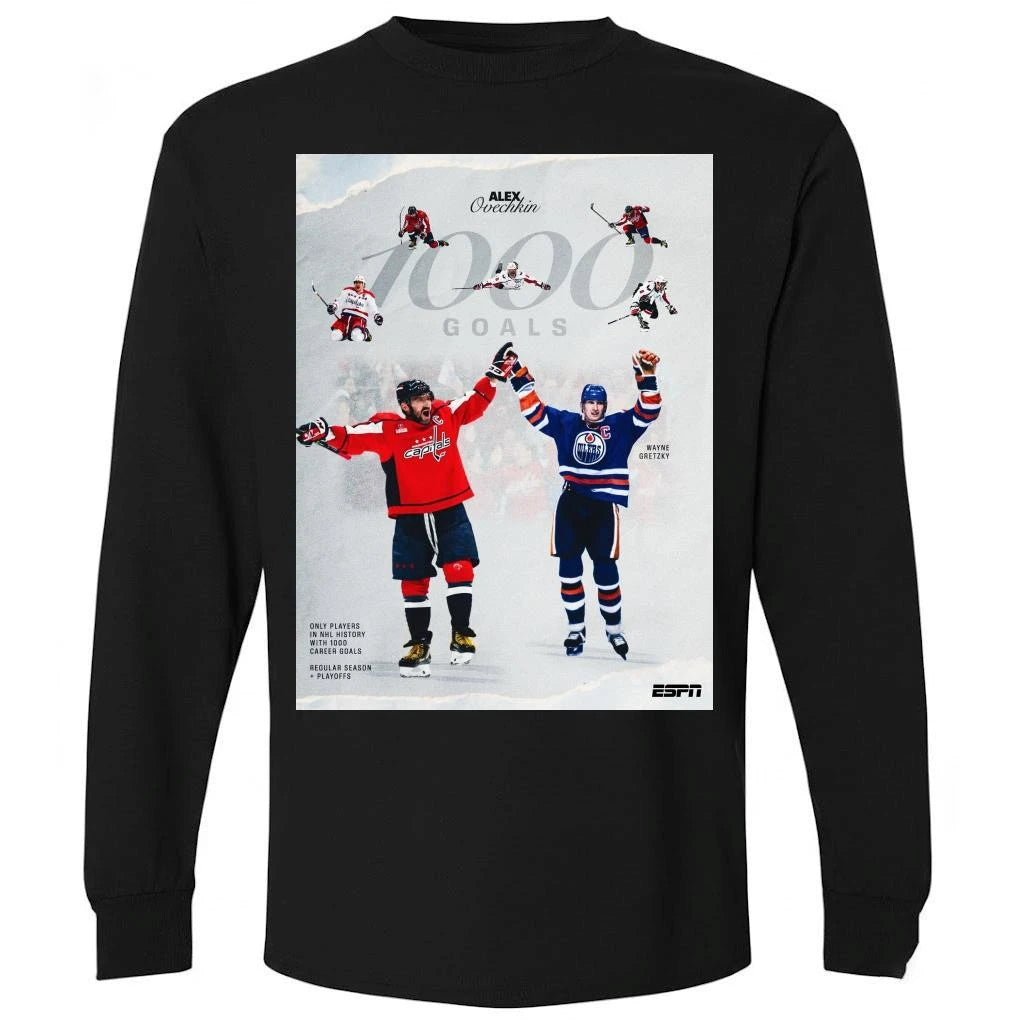 Alex Ovechkin Joins Wayne Gretzky As The Only Players NHL History 1000 Career Goals Shirt
