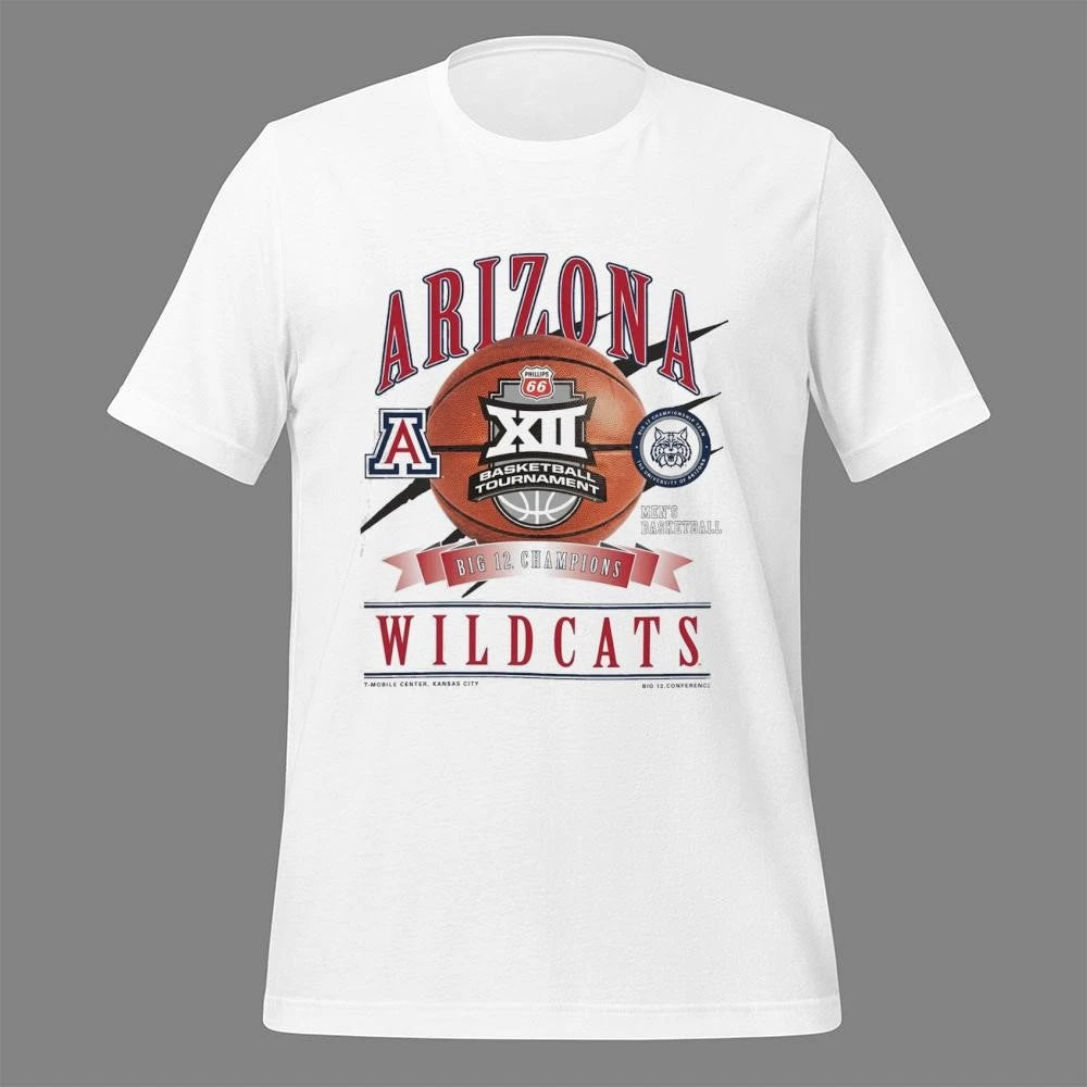Arizona Wildcats Men’s Basketball Philips 66 2026 Big 12 Tournament Champions New Era Locker Room Shirt