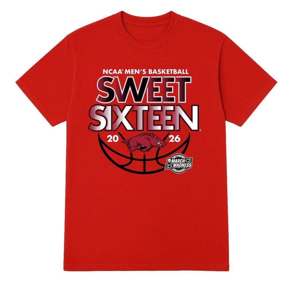 Arkansas Razorbacks 2026 Ncaa Men’s March Basketball Sweet Sixteen Shirt