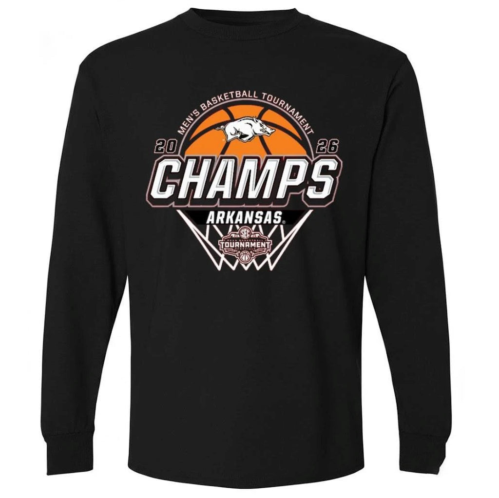 Arkansas Razorbacks Men’s Basketball 2026 SEC Tournament Champions Locker Room Cardinal Red Shirt