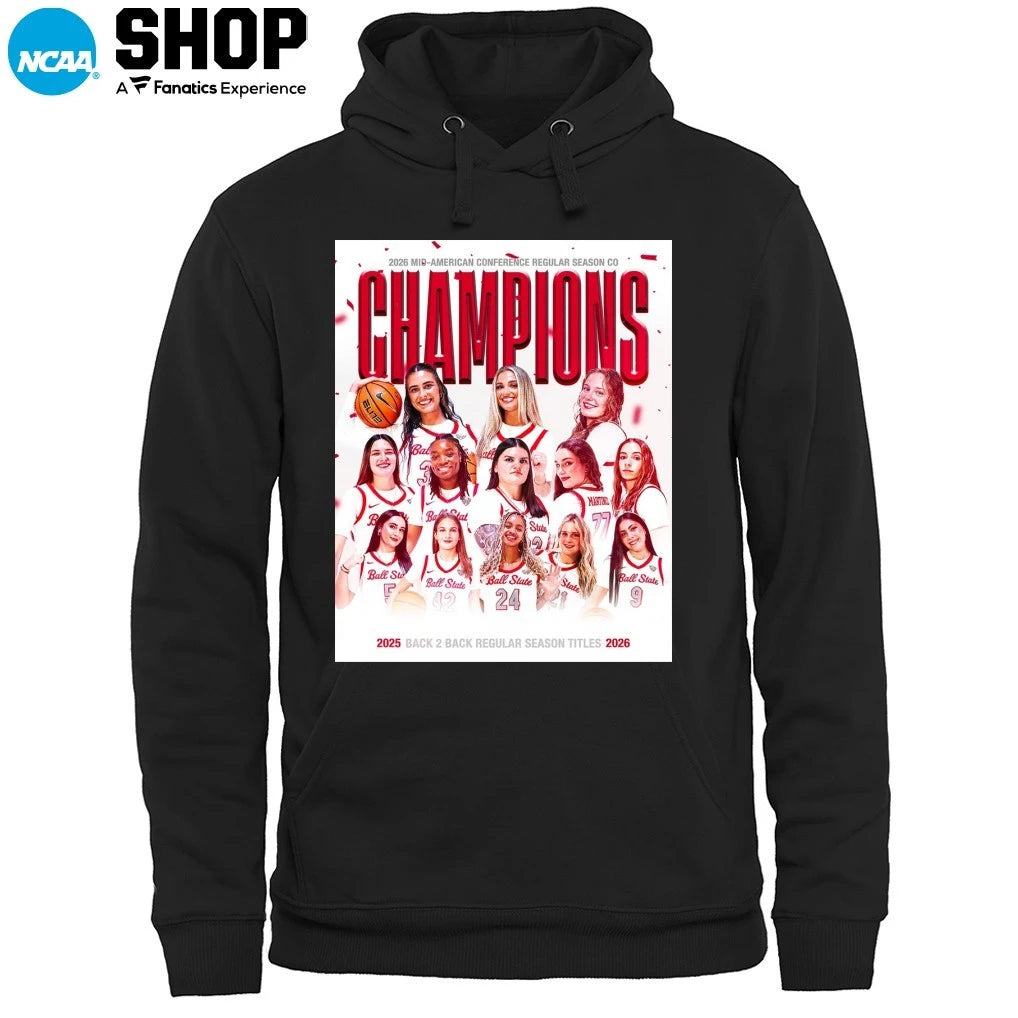 Ball State Cardinals 2026 Mid-American Conference Regular Season Co Champions T-Shirt