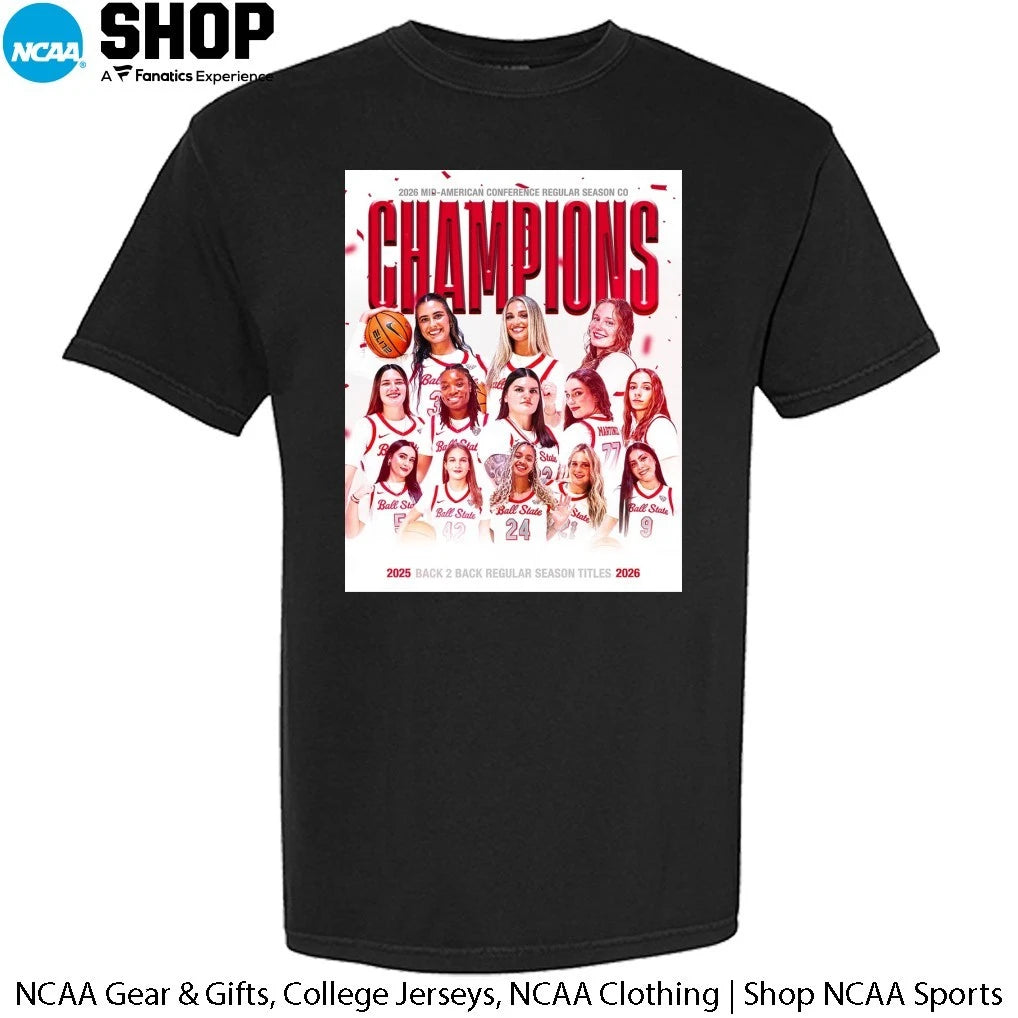 Ball State Cardinals 2026 Mid-American Conference Regular Season Co Champions T-Shirt
