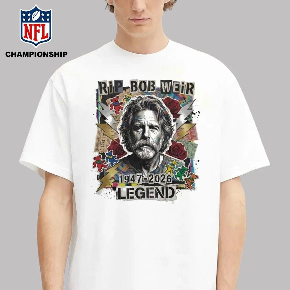 Bob Weir RIP Memorial Tribute Shirt 1947-2026 Grateful Dead Dancing Bears Roses Shirt