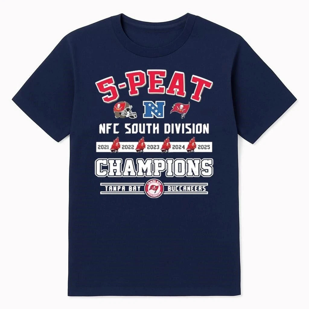Buccaneers 5 Peat NFC South Champions 2025 Shirt