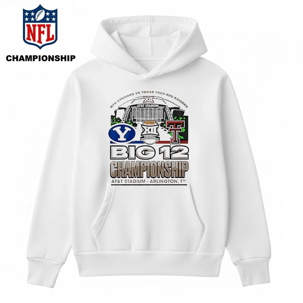 Byu Cougars Vs Texas Tech Red Raiders 2025 Big 12 Football Championship Att Stadium Shirt