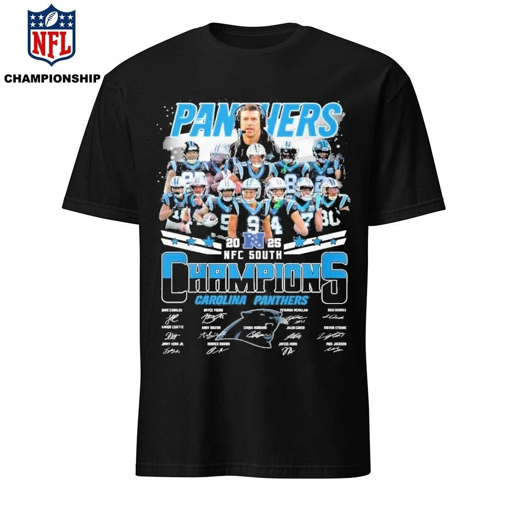 Carolina Panthers 2025 NFC South Champions Signature Shirt