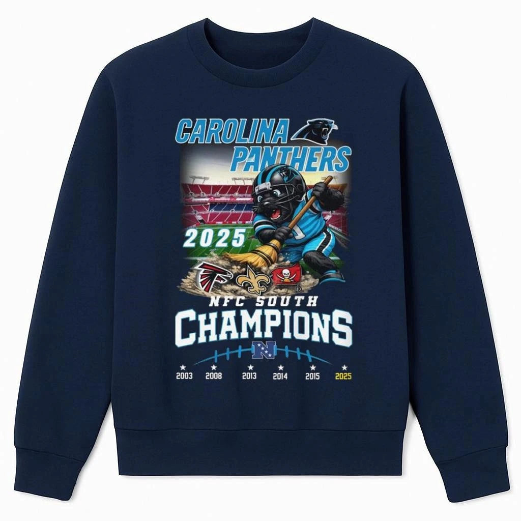 Carolina Panthers 2025 NFC South Champions Vintage  Mascot Shirt