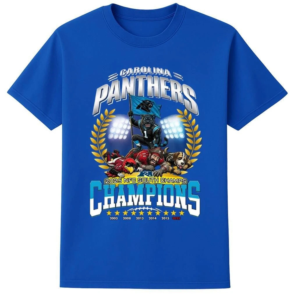 Carolina Panthers Are NFC South Champions 2025 Celebrate Mascot Shirt