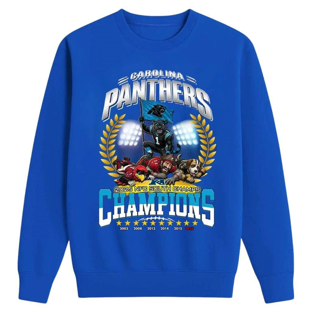 Carolina Panthers Are NFC South Champions 2025 Celebrate Mascot Shirt