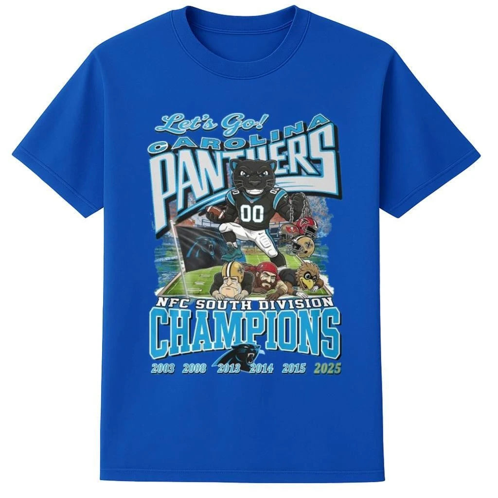 Carolina Panthers NFC South Champions 2025 Let’s Be Back Mascot Shirt