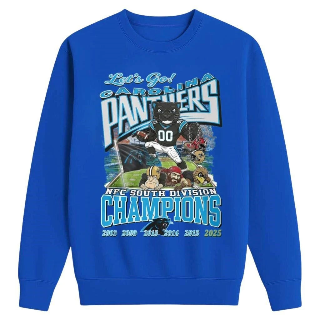 Carolina Panthers NFC South Champions 2025 Let’s Be Back Mascot Shirt