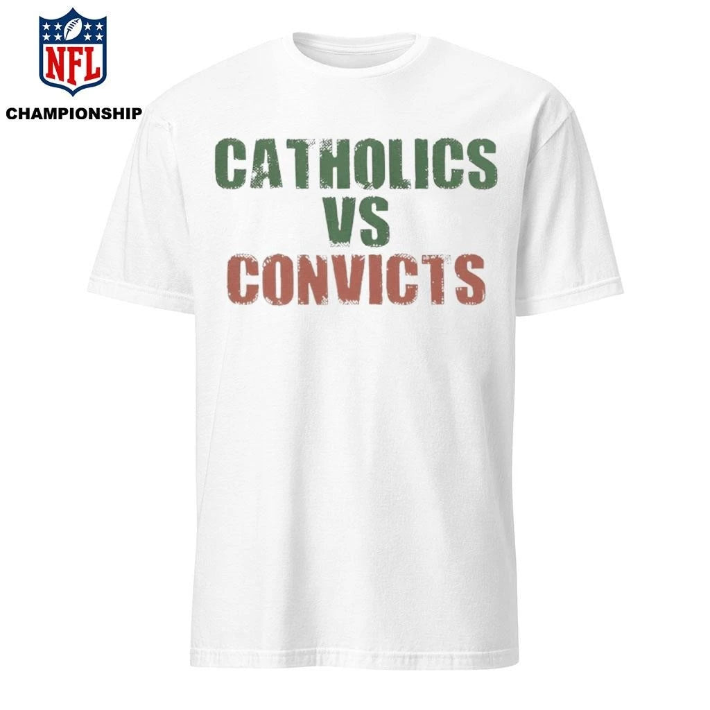Catholics vs Convicts Retro Rivalry Faith &amp; Football Shirt