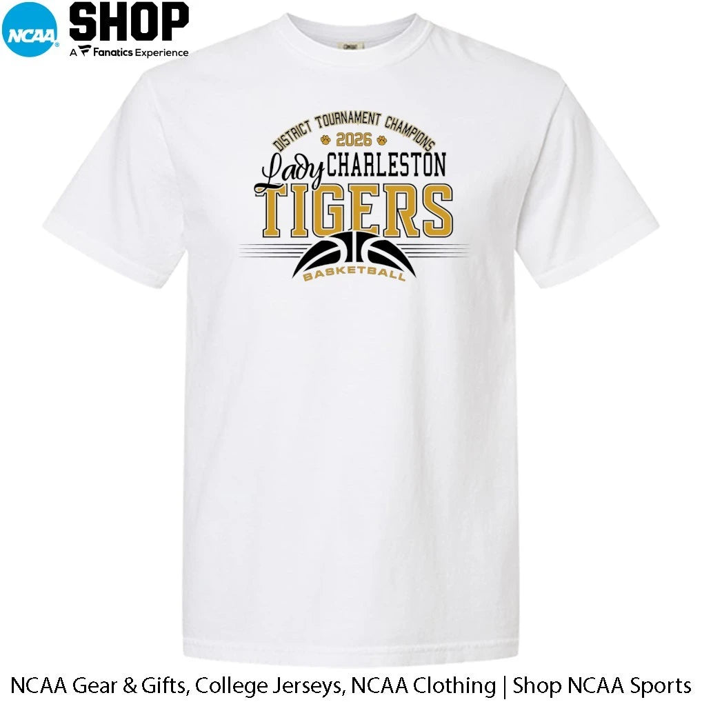 Charleston Lady Tigers 2026 District Tournament Basketball Champions T-Shirt