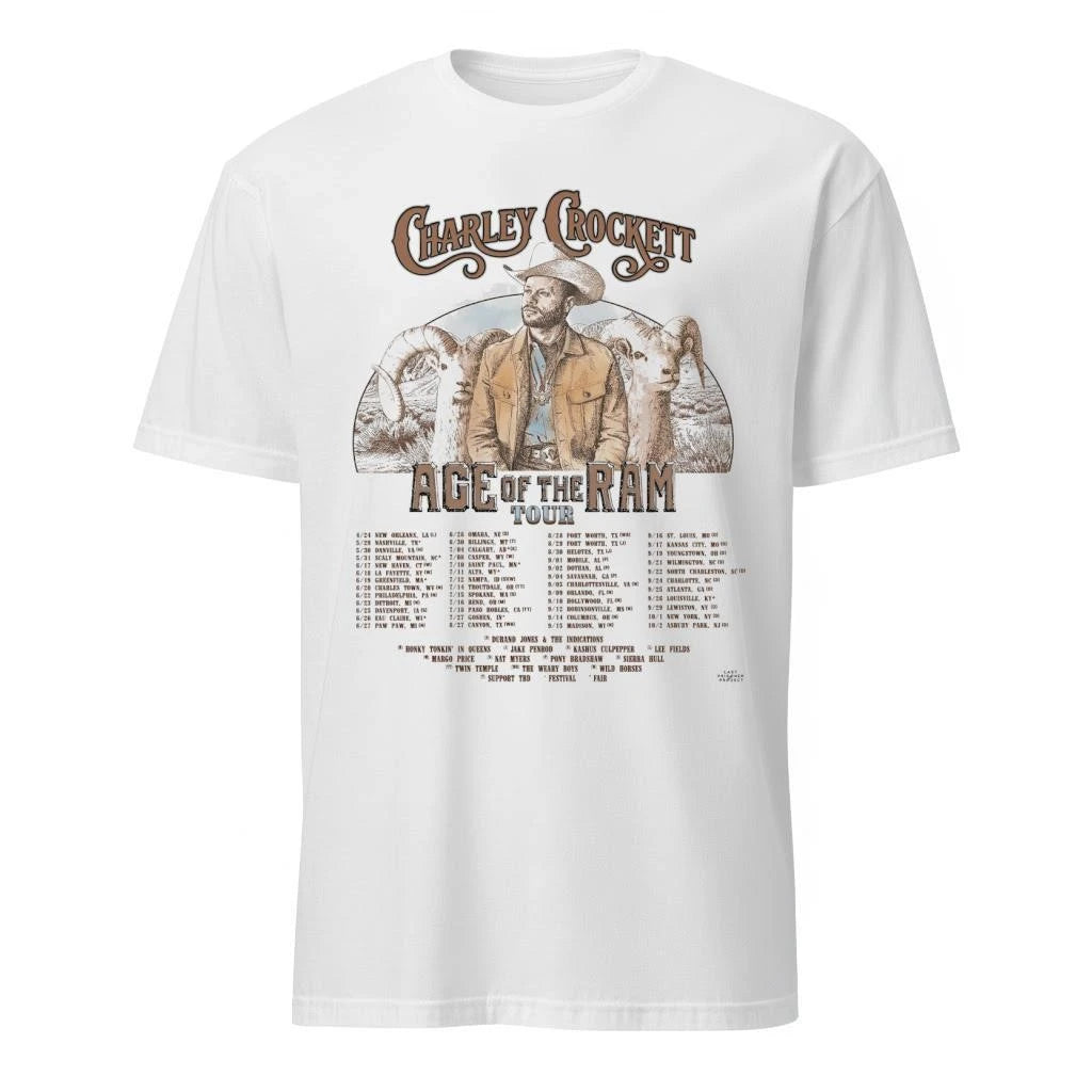 Charley Crockett Age Of The Ram Tour 2026 Schedule Tour Dates Shirt