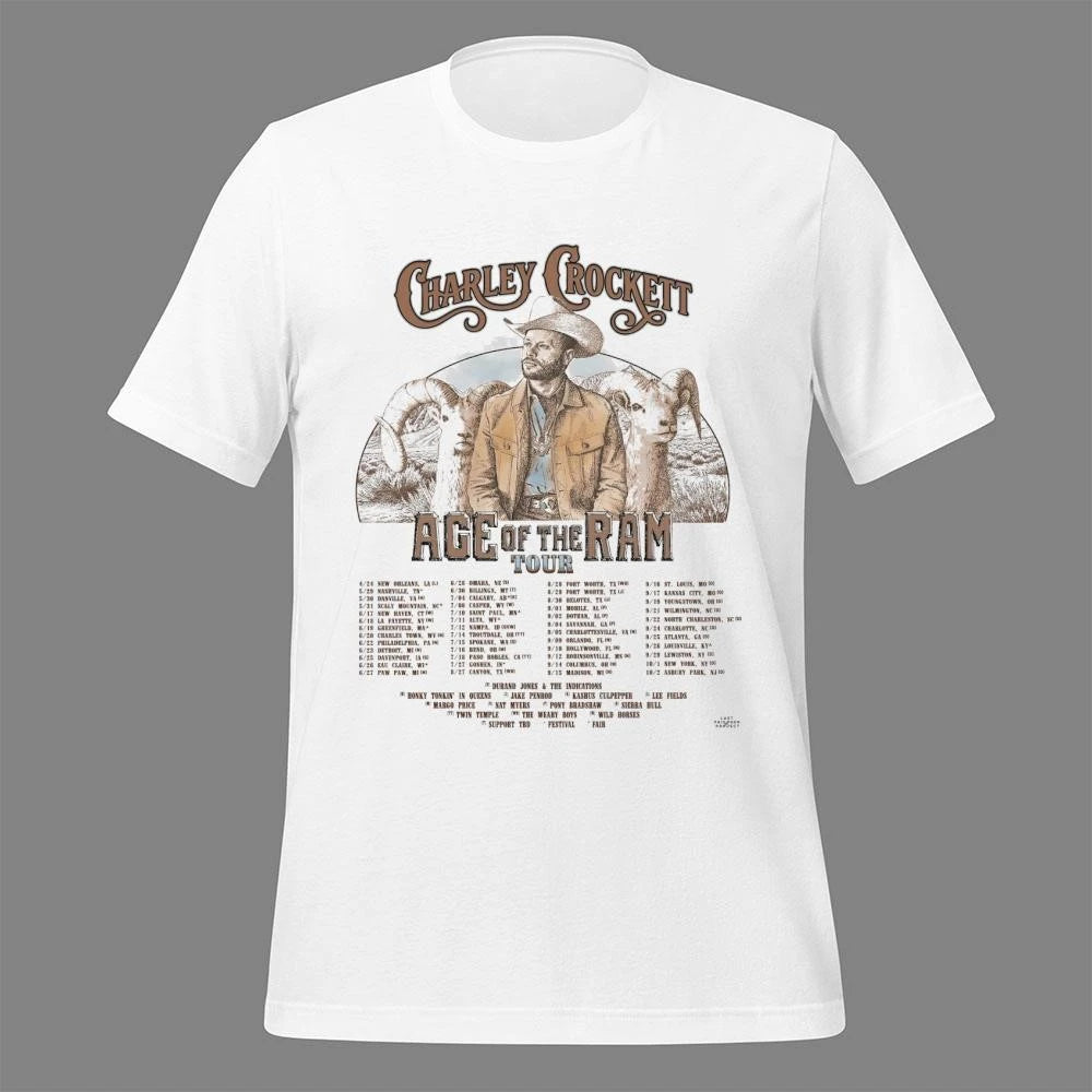 Charley Crockett Age Of The Ram Tour 2026 Schedule Tour Dates Shirt