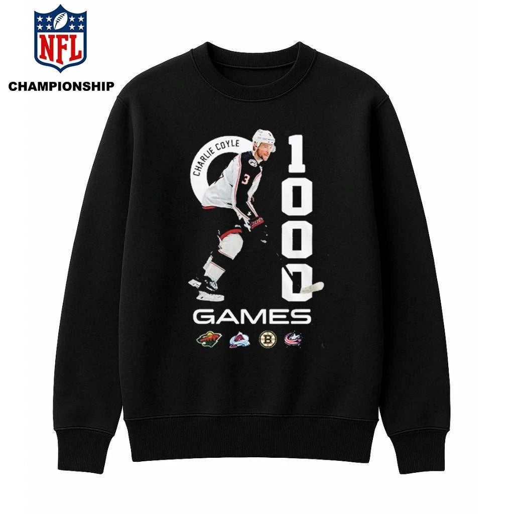 Columbus Blue Jackets Game 1,000 For Charlie Coyle Shirt