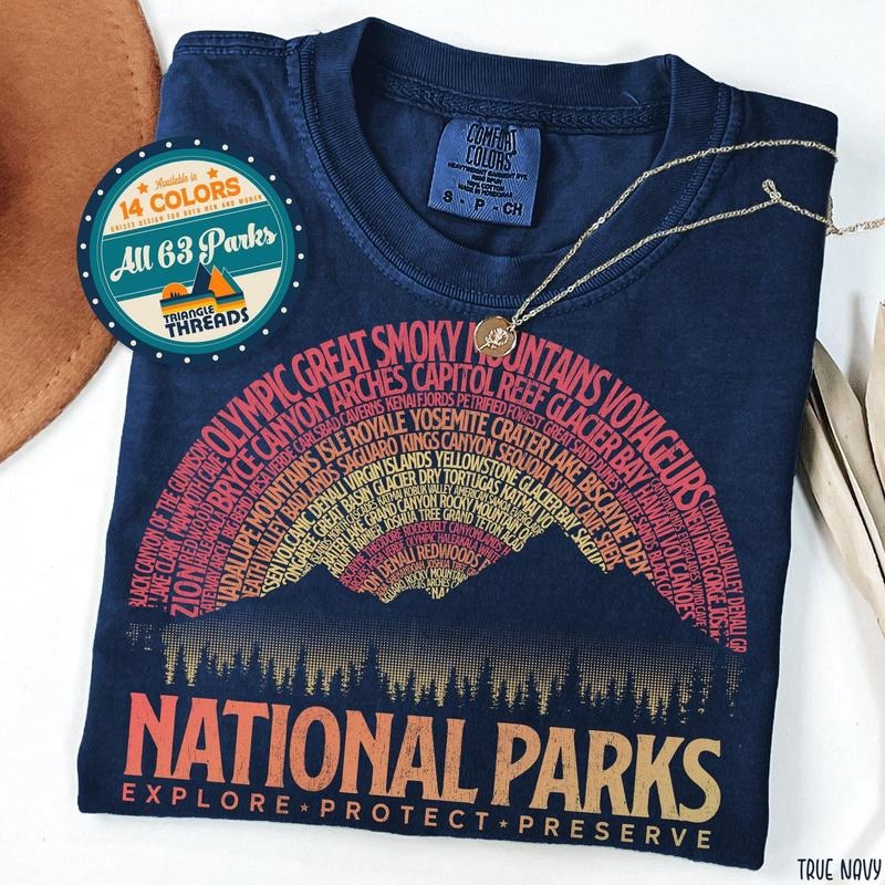 comfort color Vintage National Parks Shirt US National Park Gifts National Park Camping Gift Mountain Hiking Shirt Park...