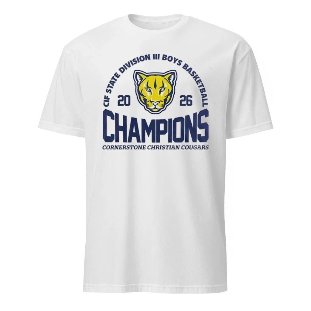 Cornerstone Christian Cougars CIF State Division III Boys Champions 2026 Shirt