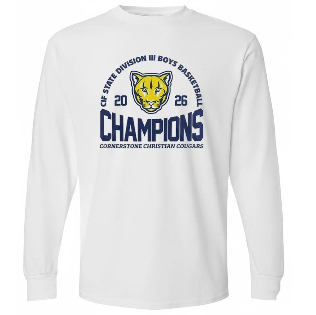 Cornerstone Christian Cougars CIF State Division III Boys Champions 2026 Shirt