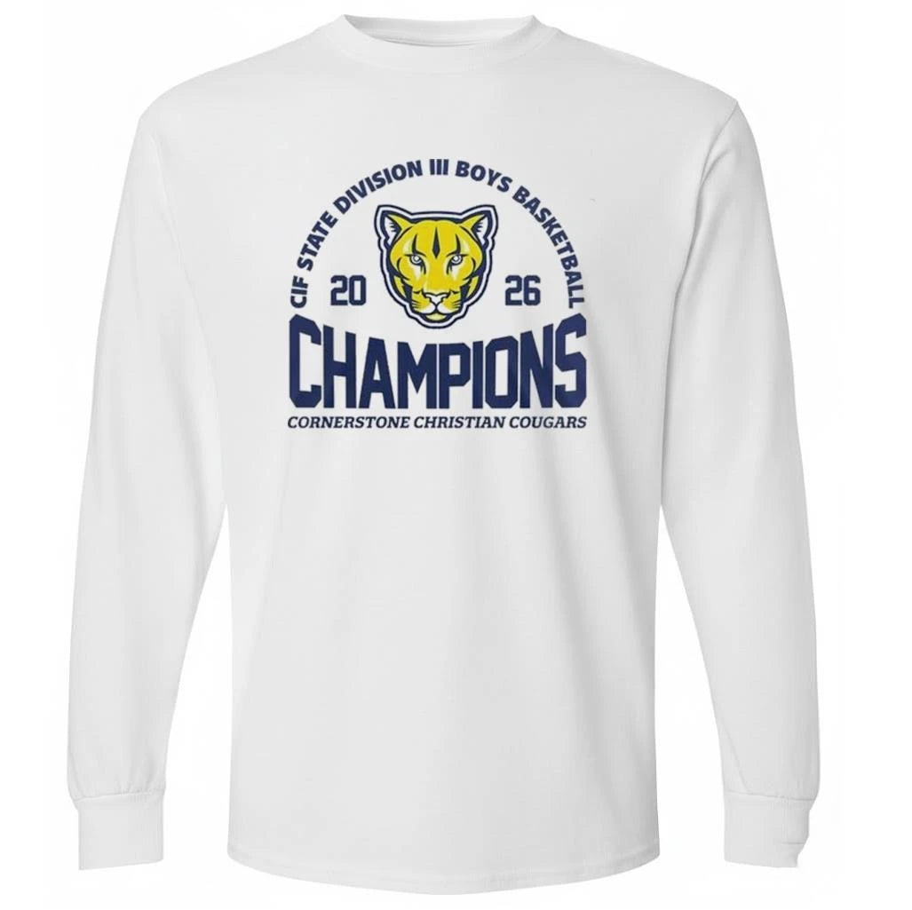 Cornerstone Christian Cougars CIF State Division III Boys Champions 2026 Shirt